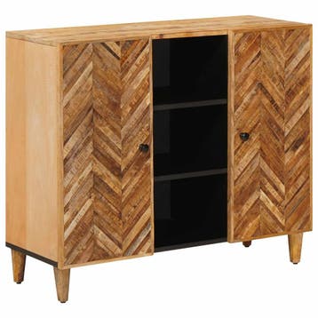 vidaXL Opbergkasten Bruin 90 x 33,5 x 75 cm Massief Mango, Huis en Inrichting, Woonaccessoires | Cd- en Dvd-rekken, Verzenden