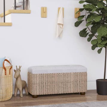 vidaXL Opbergbankjes 2 st met grijs kussen 69 cm, Huis en Inrichting, Verzenden, Nieuw
