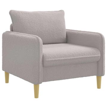 vidaXL XL fauteuil Lichtgrijs Bouclé, Verzenden, Nieuw