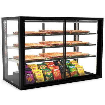 Neutrale Vitrine | INTEGRA | Zwart | 4 Niveaus |, Verzenden, Nieuw in verpakking