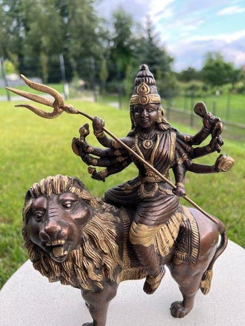 Godin Durga Maa - Brons - Oosterse stijl, etno-boho