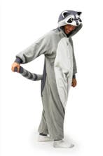 Onesie Grijze Wasbeer Pak M-L Wasbeerpak Kostuum Grijs 170 1, Ophalen of Verzenden, Nieuw