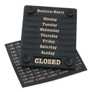 Deurbord Open / Closed | Met openingstijden | 20,7(h) x, Zakelijke goederen, Verzenden, Nieuw in verpakking