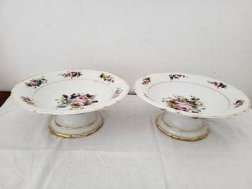 Porcelaine de Paris - Assiette à dîner - Porcelaine - paire