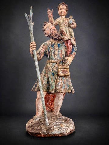 Beeld, Saint Christophe portant l’Enfant Jésus, XVIème - 84