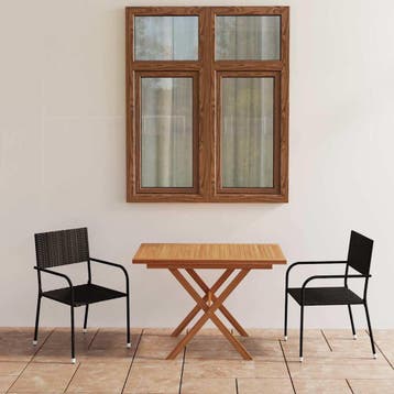 vidaXL 3-delige Tuinset poly rattan en massief acaciahout, Verzenden, Nieuw, Tuinset