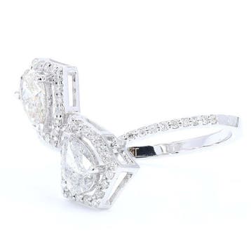 Statement ring - 14 karaat Witgoud - 0.71ct. tw. Diamant