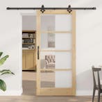 vidaXL Schuifdeur Naturel 93 x 202 cm Massief grenenhout en, Verzenden, Nieuw