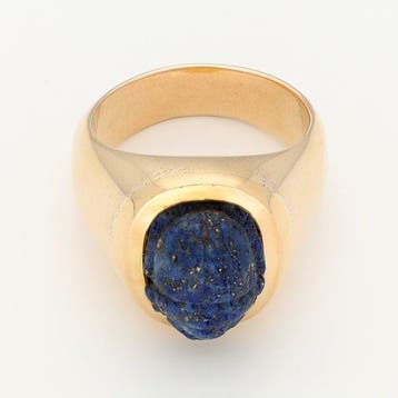 Ring - 18 karaat Geel goud - Lapis Lazuli, Nieuw