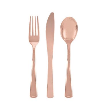 Rose Goud Bestek 19,7cm 18 delig, Verzenden, Nieuw