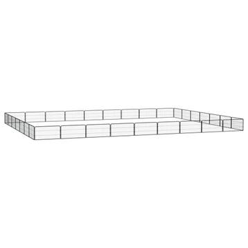 vidaXL Hondenkennel 32 panelen 100x50 cm gepoedercoat staal, Dieren en Toebehoren, Verzenden, Nieuw