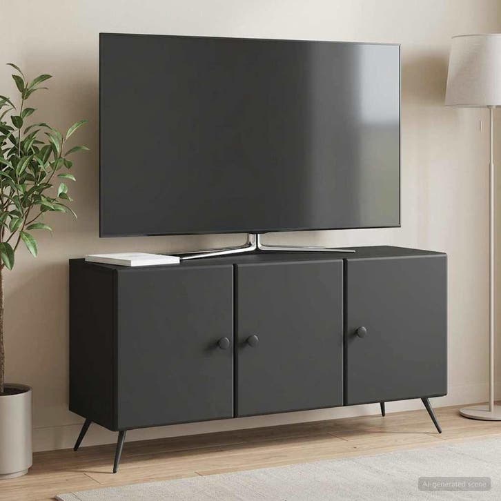 vidaXL TV Kast Zwart 99 x 34,5 x 50 cm Bewerkt hout, Huis en Inrichting, Kasten |Televisiemeubels, Nieuw, Verzenden