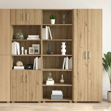 vidaXL Dressoir Artisanaal eiken 70 x 41 x 185 cm Bewerkt, Huis en Inrichting, Verzenden, Nieuw
