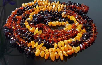 Amber Zeldzame lange vintage halsketting van natuurlijke