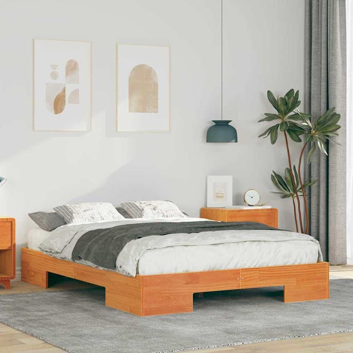 vidaXL Bedframe Bruin 120 x 200 cm, Maison & Meubles, Chambre à coucher | Lits, Envoi
