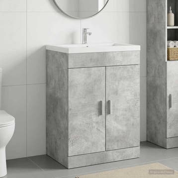 vidaXL Badkamer Onder Het Wastafel Kast Betongrijs 56 x 37,5, Verzenden, Nieuw
