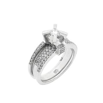 Witgouden ring met diamanten; Ca. 0,79 ct., Ophalen of Verzenden