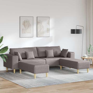 vidaXL bank / zetel 3 st Taupe Stof, Verzenden, Nieuw