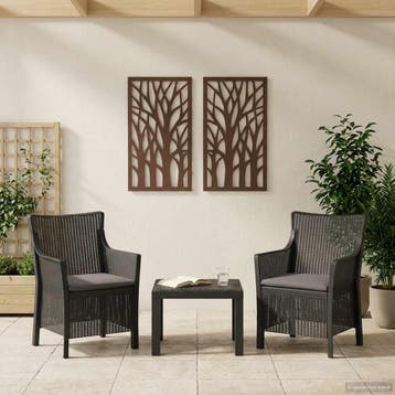 vidaXL Lounge Set 3 st Antracietkleurig PP, Tuin en Terras, Verzenden, Nieuw