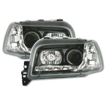 PHARES POUR RENAULT CLIO 92-97 DAYLIGHT LED FOND NOIR, Verzenden