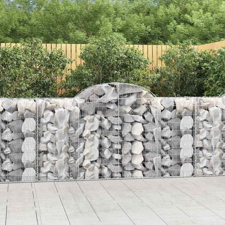vidaXL Schanskorven 50 st gewelfd 200x50x100/120 cm ijzer, Tuin en Terras, Bloempotten, Nieuw, Verzenden