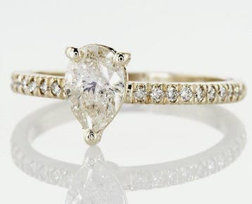 Ring - 14 karaat Geel goud - 0.97ct. tw. Diamant, Handtassen en Accessoires, Nieuw