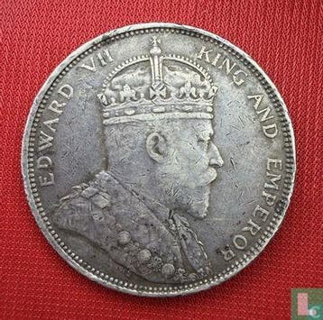 Straits Settlements 1 dollar 1904, Verzenden, Losse munt, Goud