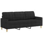 Driezitsbank Zwart 180cm | Retour Deal 47% Korting!, Verzenden, Nieuw