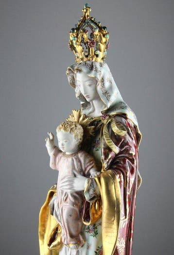 Prof. E. Pattarino - Beeldje, Madonna and Child - 49 cm -