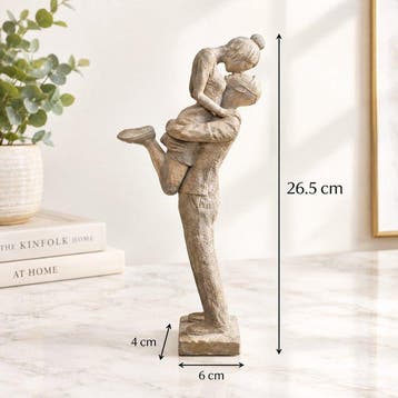 Beeld, Modern Stone Lovers Sculpture – Embracing & Kissing