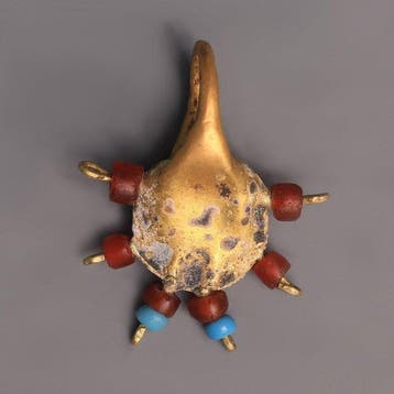 West-Aziatisch Goud, Kornalijn, Glas Pendant