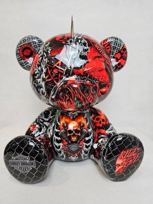 ArtBrut by Ann - Mad Bear – Harley-Davidson Born to Ride, Antiek en Kunst, Kunst | Designobjecten
