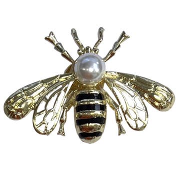 Fako Bijoux - Magnetische Broche - Bij Met Parel - Magneet, Verzenden