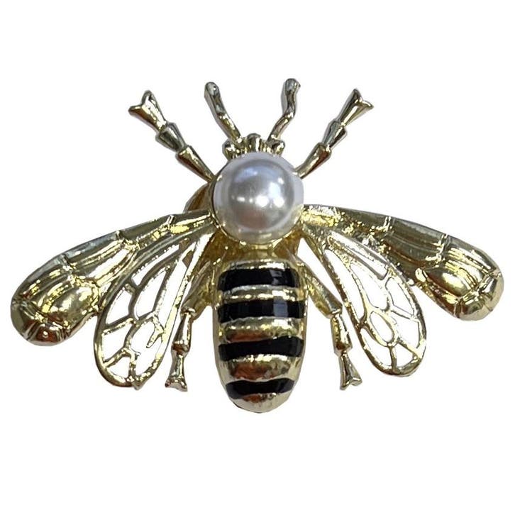 Fako Bijoux - Magnetische Broche - Bij Met Parel - Magneet, Handtassen en Accessoires, Broches, Verzenden