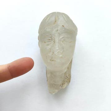Greco-Bactrisch Bergkristal Vrouwenhoofdfragment Talisman -