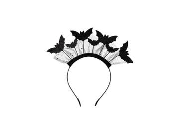 Halloween Haarband Vleermuizen 22cm, Verzenden, Nieuw