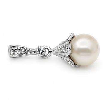 Zonder minimumprijs - Hanger - 18 karaat Witgoud Parel -, Handtassen en Accessoires
