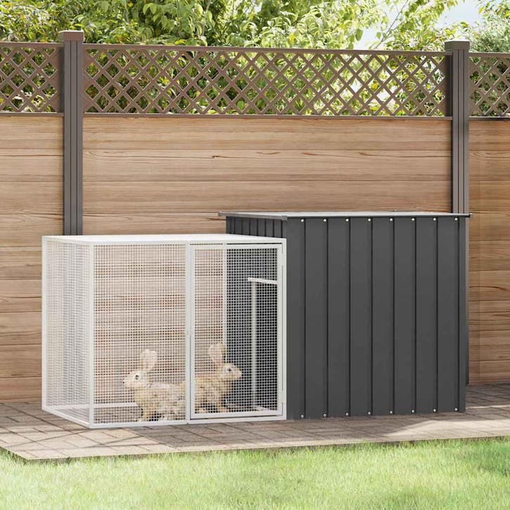 vidaXL Konijnenhok 200x91x100 cm gegalvaniseerd staal, Animaux & Accessoires, Rongeurs & Lapins | Cages & Clapiers, Envoi