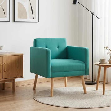 vidaXL Accentstoel Turquoise fluweel, Huis en Inrichting, Verzenden, Nieuw