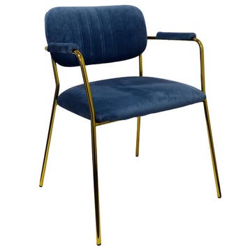 Stoel | Fluweel/Metaal | Petrol | Goudkleurig Frame |, Verzenden