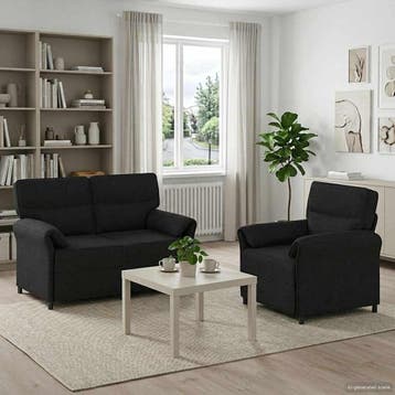 vidaXL bank / zetelstel 2 st Zwart Stof, Huis en Inrichting, Verzenden, Nieuw
