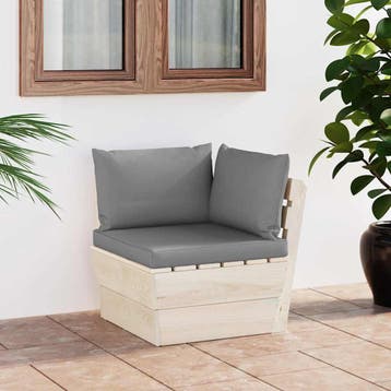 vidaXL Tuinhoekbank met kussens pallet geïmpregneerd, Verzenden, Nieuw