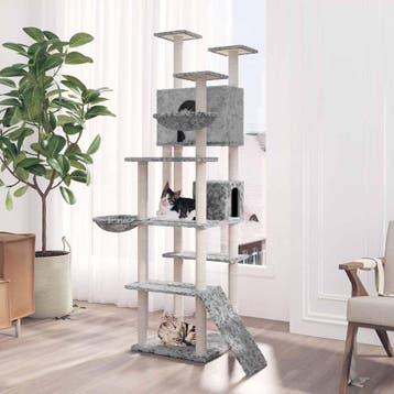 vidaXL Kattenmeubel met sisal krabpalen 191 cm lichtgrijs, Verzenden