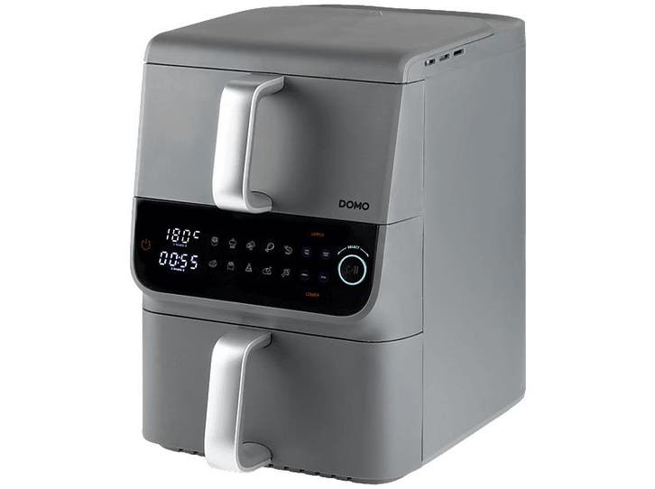 Domo -   Double Vertical 6.5+ - Grijs, Elektronische apparatuur, Airfryers, Airfryer, Nieuw, Verzenden