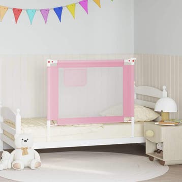 vidaXL Bedhekje peuter 100x25 cm stof roze, Verzenden