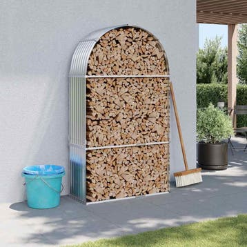 vidaXL Haardhoutopslag 120x45x210 cm gegalvaniseerd staal, Verzenden