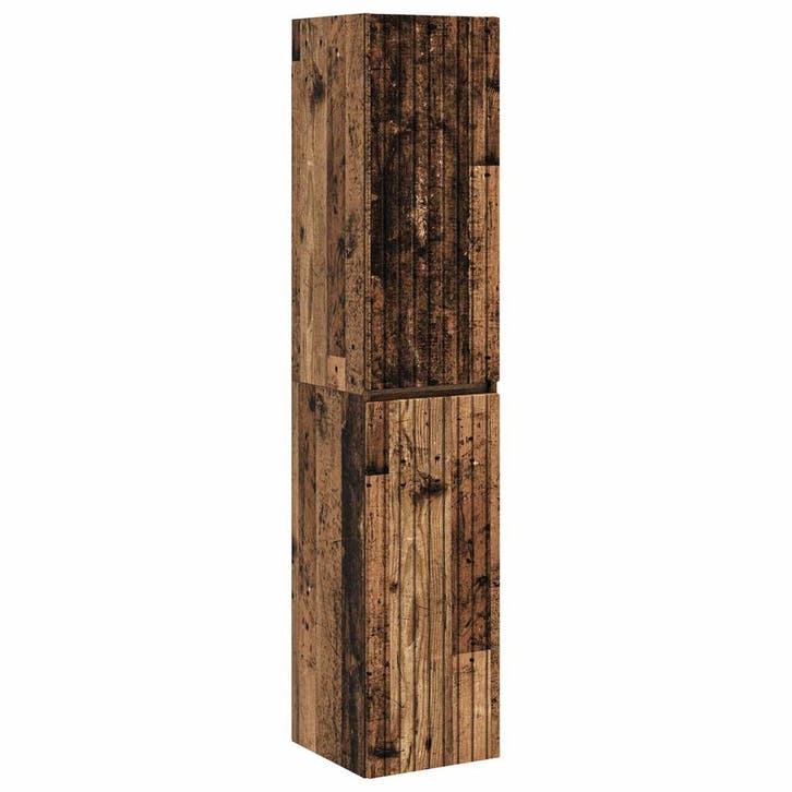 vidaXL Wandgemonteerde Badkamerkast Oud hout 33 x 34,5 x 160, Maison & Meubles, Tables | Coiffeuses, Envoi