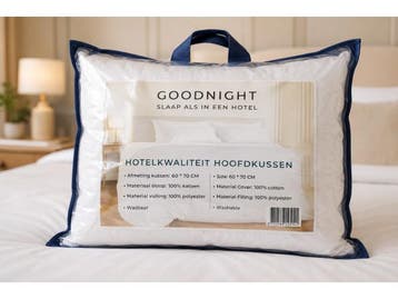 Veiling - 2x GOODNIGHT - Premium Hotelkussen - 60x70cm, Huis en Inrichting, Woonaccessoires | Kussens, Nieuw