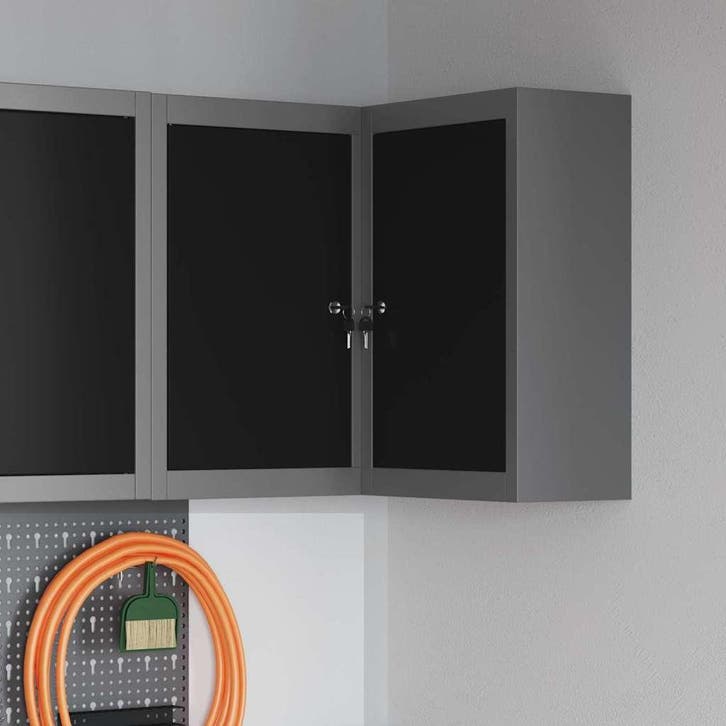 vidaXL Gereedschapskast met plank Zwart en Grijs 55 x 55 x, Doe-het-zelf en Bouw, Gereedschapskisten, Nieuw, Verzenden