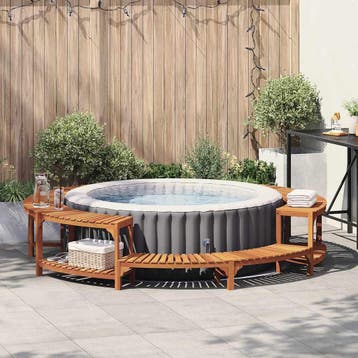 vidaXL Hot Tub Omgeving Bruin Ø275 x 55,5 cm Massief Acacia, Verzenden